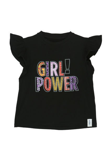 Polera M/C Niña Girl Power Negro Calpany