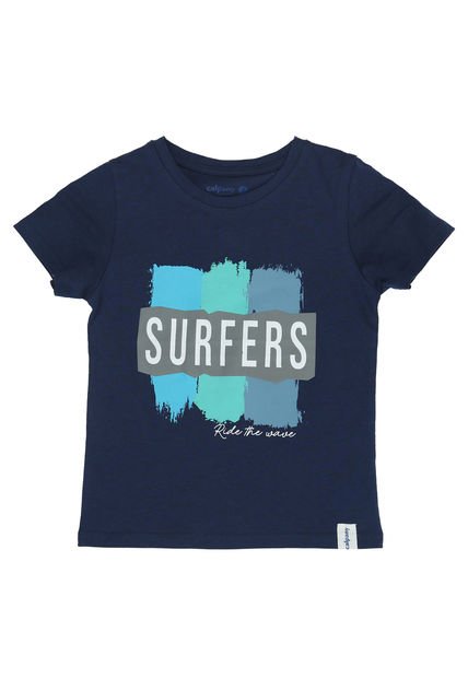 Polera M/C Niño Surfers Azul Marino Calpany