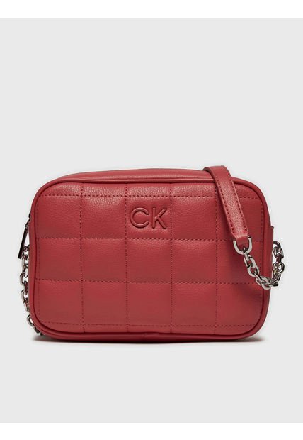 Bandolera Square Quilt Rojo Calvin Klein