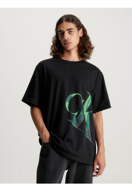 Polera Hyper Real Slanted Negro Calvin Klein