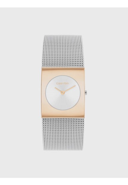 Reloj Linear Dial Mesh Plateado Calvin Klein