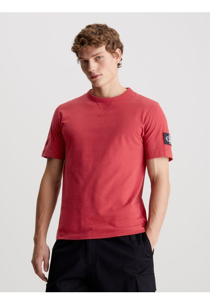 Polera Badge Regular Rojo Calvin Klein