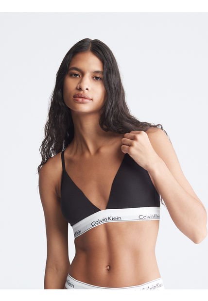 Bralette Triángulo Lightly Lined Negro Calvin Klein