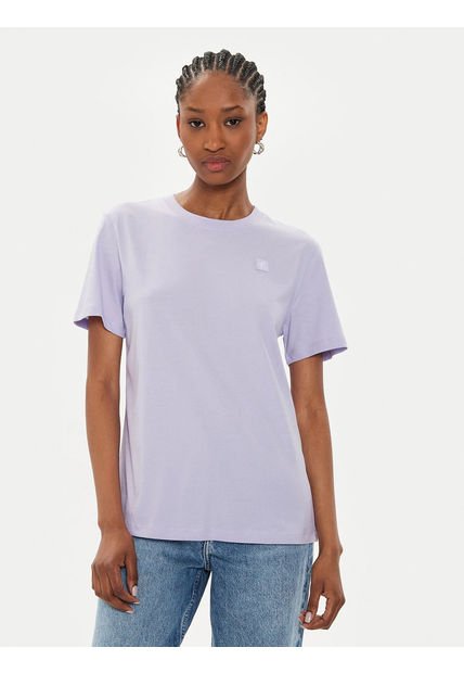 Polera Ck Embro Badge Regular Morado Calvin Klein