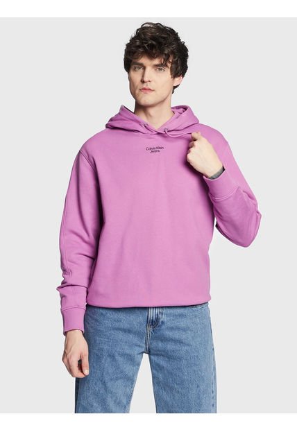 Sudadera Holgada Con Capucha Violeta Calvin Klein