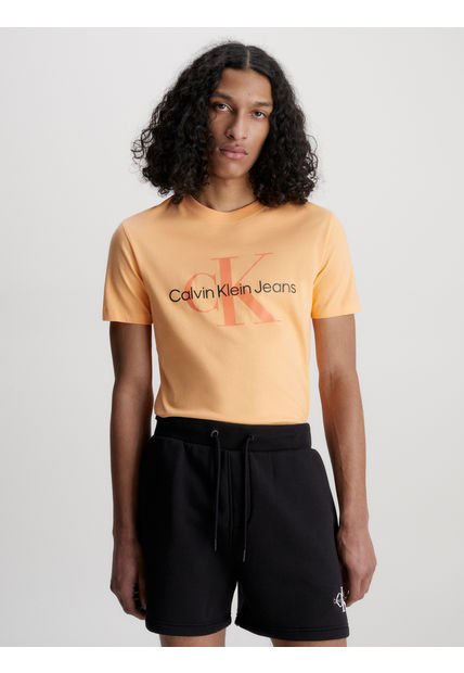 Polera Seasonal Monologo  Naranja Calvin Klein