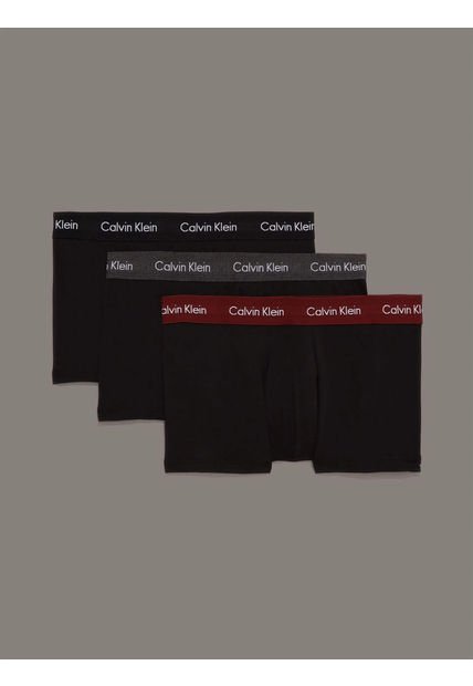 Pack 3 Bóxer Low Rise Trunk Cotton Stretch Negro Calvin Klein