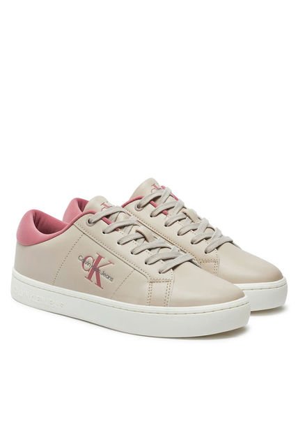 Zapatilla De Cuero Classic Cupsole Beige Calvin Klein