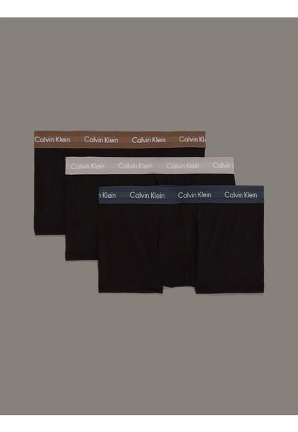 Pack 3 Bóxer Low Rise Trunk Cotton Stretch Negro Calvin Klein