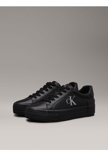 Zapatilla De Cuero Vulc Flatform Negro Calvin Klein