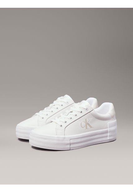 Zapatilla De Cuero Vulc Flatform Blanco Calvin Klein