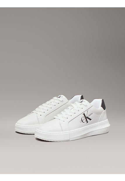 Zapatilla De Cuero Chunky Cupsole Mono Blanco Calvin Klein