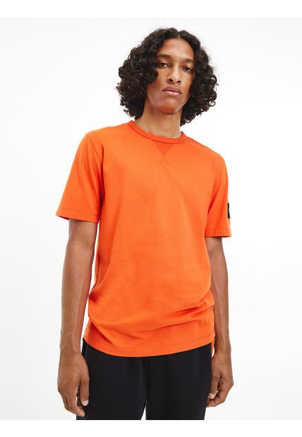 Polera Monogram Sleeve Naranja Calvin Klein