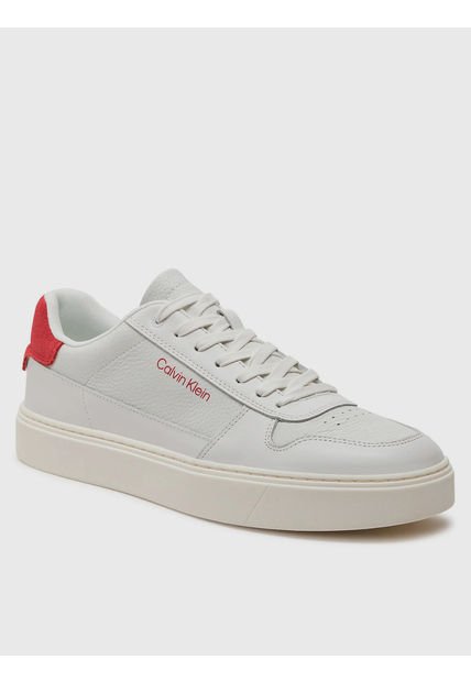 Zapatilla De Cuero Lace Up Basket Blanco Calvin Klein