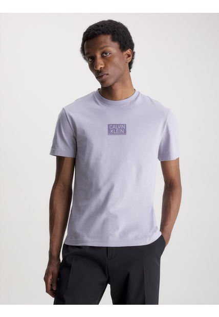 Polera Gloss Stencil Logo Lila Calvin Klein