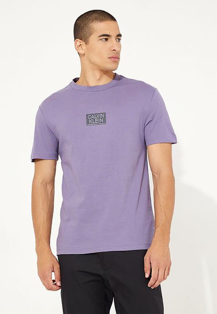 Polera Gloss Stencil Logo  Morado Calvin Klein