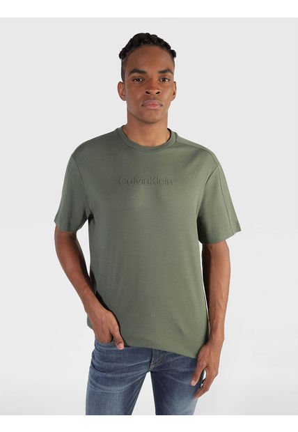 Polera Embossed Comfort Verde Calvin Klein