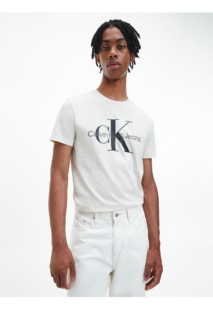 Polera Seasonal Monogram Crema Calvin Klein