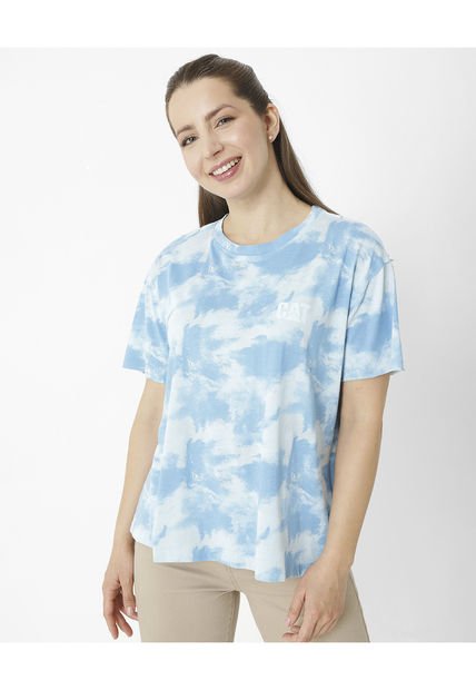 Polera M/C W Ez Tie Dye Tee Azul Cielo Mujer CAT