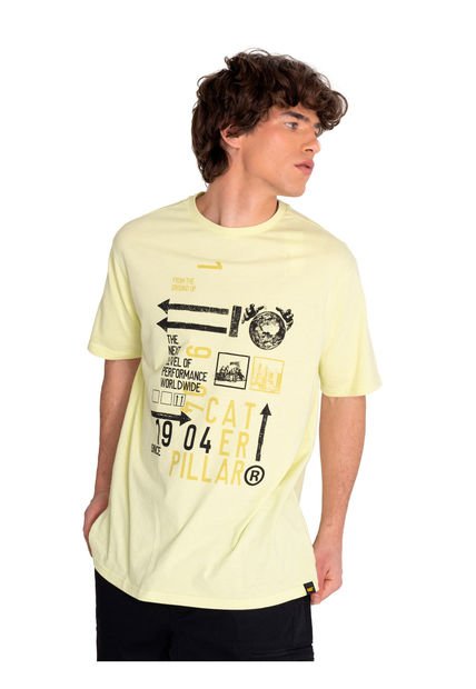 Polera Manga Corta Hombre Renwd Engy Grph3 Amarillo CAT