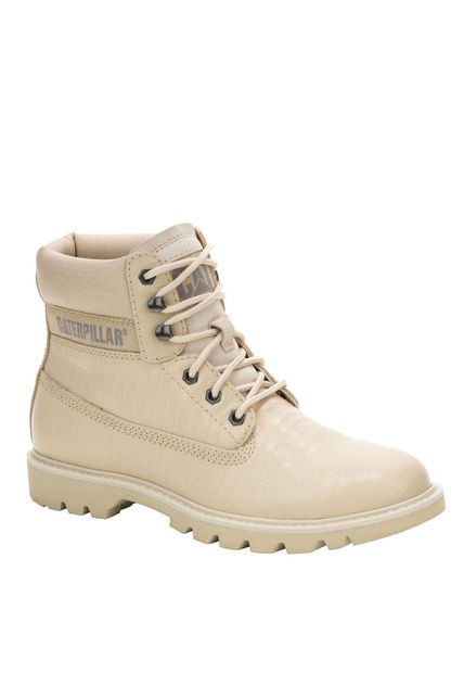 Botin Cuero Mujer Colorado Beige CAT