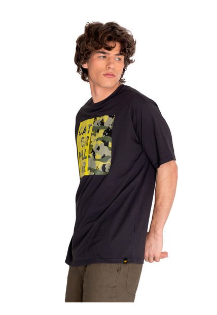 Polera Manga Corta Hombre Urban Camo Graphic3 Negro CAT