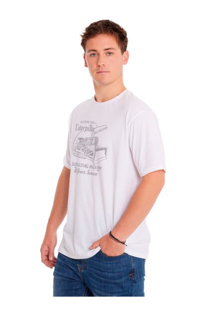 Polera Manga Corta Hombre His Traditi Graph1 Blanco CAT