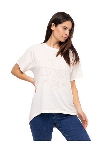 Polera M/C W Slouchy Dolman Tee Blanco Mujer CAT