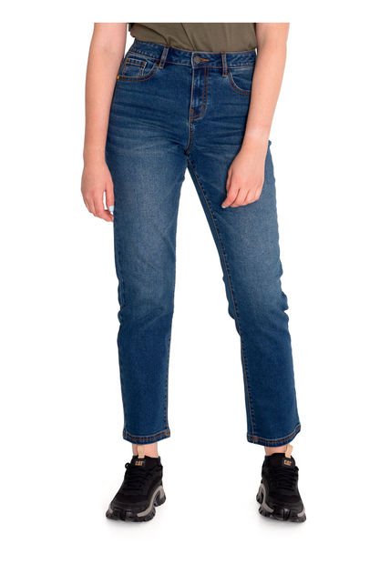 Jeans Mujer Triblend High-Rise Straight Azul CAT