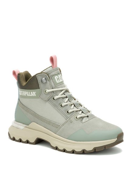 Zapatilla Con Caña Mujer Colorado Sneaker Verde CAT