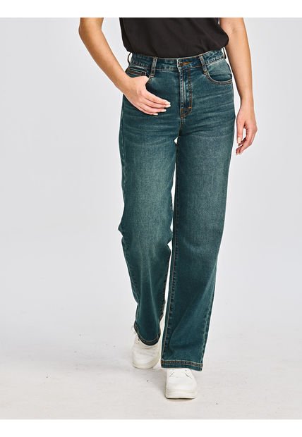 Jeans Mujer Triblend Stretch Denim Wide Leg Azul CAT