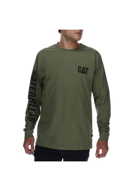 Polera Hombre Trademark Banner Verde Cat