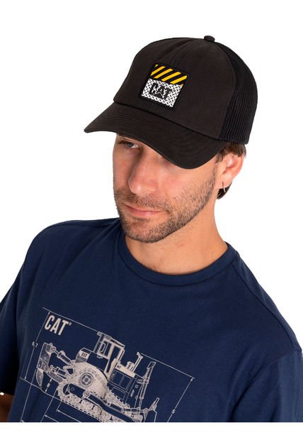 Jockey Hombre Diamond Plate Mesh Back Hat Negro CAT