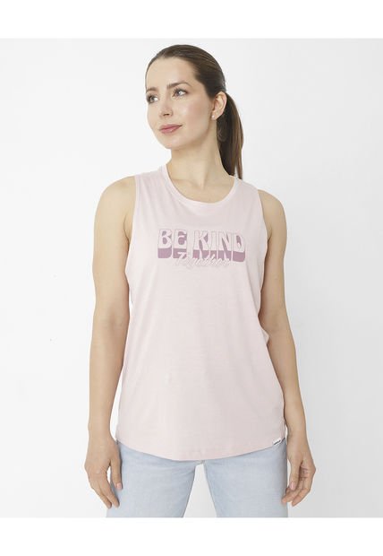 Polera M/C W Graphic Tank Morado Mujer CAT