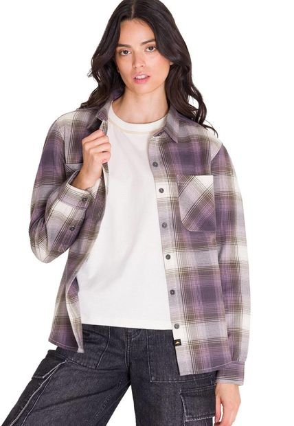 Camisa Flannel Relaxed Mujer Lila CAT