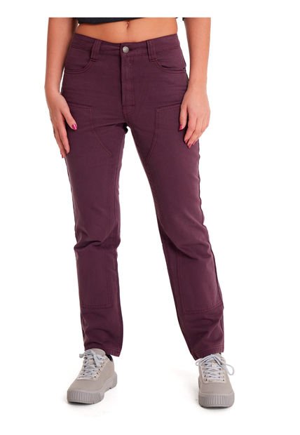 Pantalón Mujer Double Front Utility Bottom Burdeo CAT