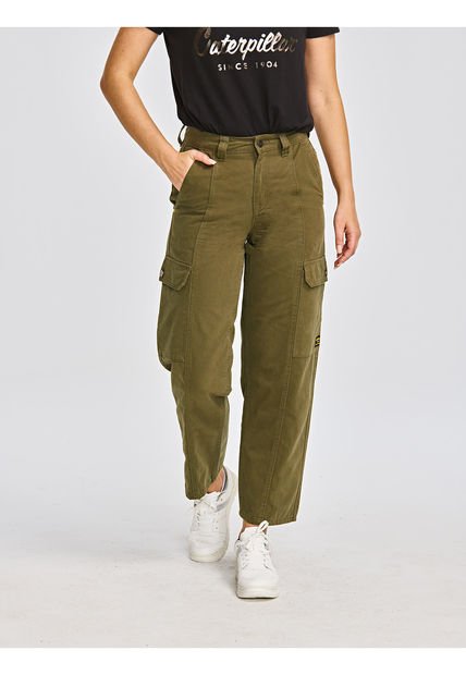 Pantalón Cargo Tiro Alto Mujer Heritage Unif Verde CAT