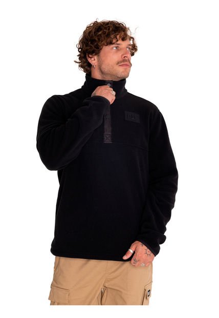 Polar Hombre Polar Fleece Half Snap Negro CAT