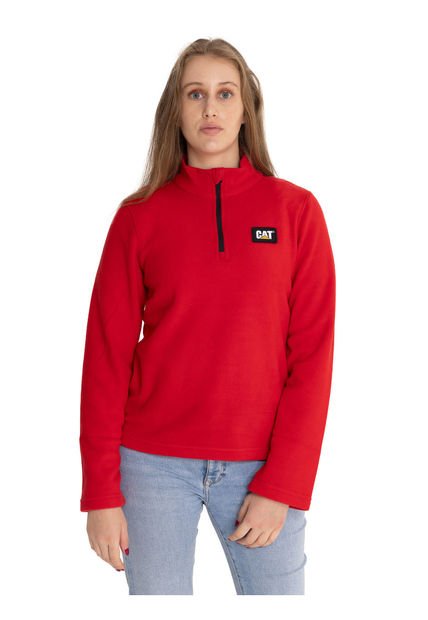 Polar Mujer Microfleece Quarter Zip Rojo CAT