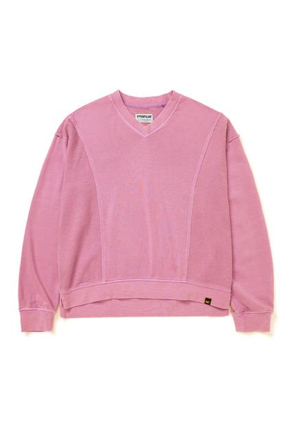 Polerón Mujer Oversize Vneck Pullover Rosado CAT