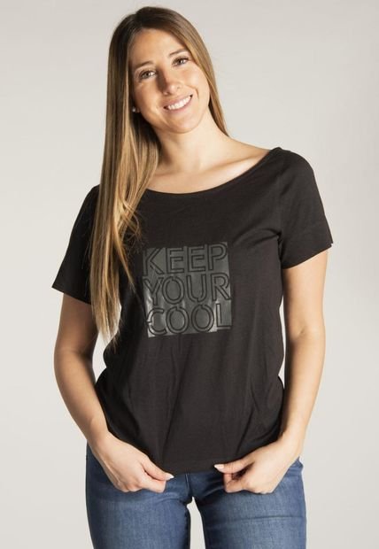 Polera M/C Mujer W Keep Your Cool Tee Negro CAT