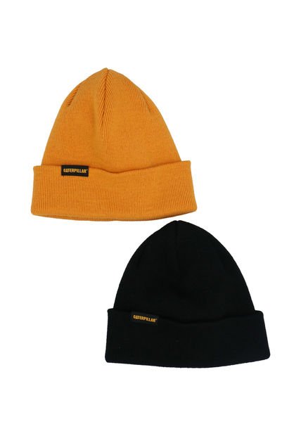 Pack Gorro Hombre Cuffed Knit Amarillo Y Negro CAT