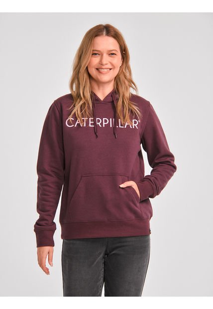 Polerón Mujer Fleece Caterpillar Pullover Burdeo CAT