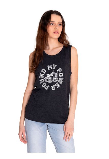 Polera Sin Manga Mujer Graphic Tank 1 Negro CAT