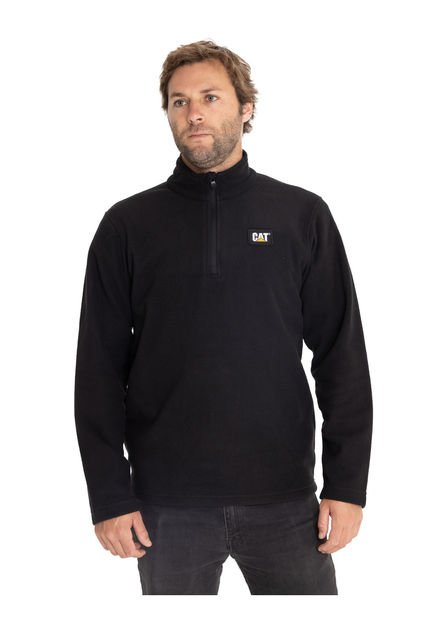 Polar Casual Hombre Microfleece Quarter Zip Negro CAT