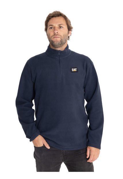 Polar Casual Hombre Microfleece Quarter Zip Azul CAT