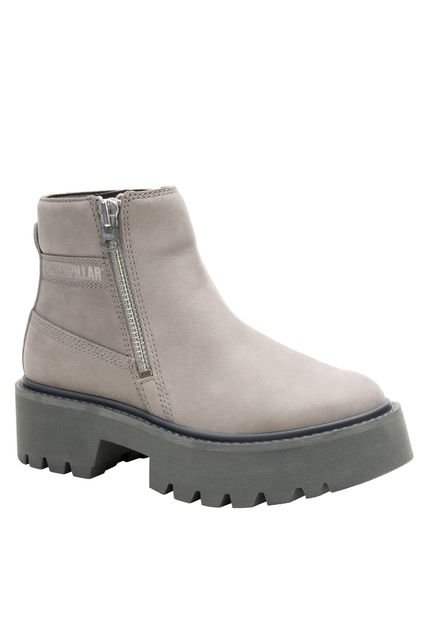 Botin Cuero Mujer Colorado Max Chelsea Gris CAT