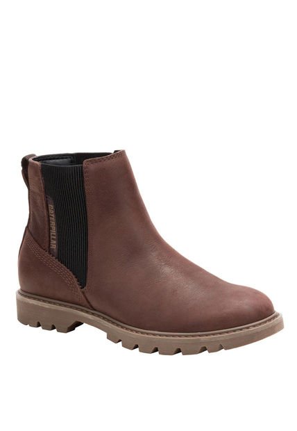 Botin Cuero Mujer Colorado Chelsea Marron Oscuro CAT