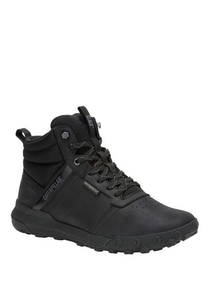 Botin Impermeable Cuero Hombre Hex Ready Mid Negro CAT