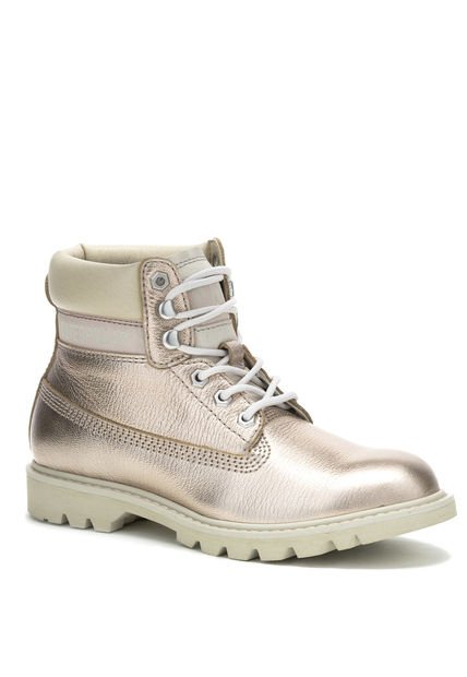 Botin Cuero Mujer Colorado Womens Metalizado CAT